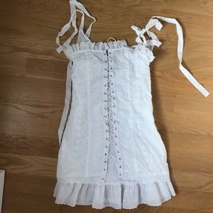 Daisy TV Broderie Lace Up Corset Dress NWOT small